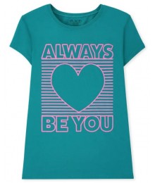Childrens Place Jade Green Be You Graphic Tee